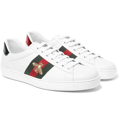 gucci sneakers white mens|gucci men's ace leather sneakers.